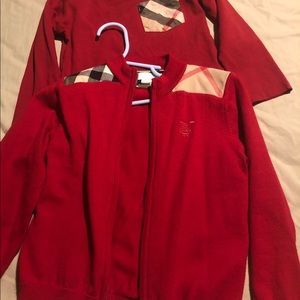 Burberry toddler cardigan and shirt